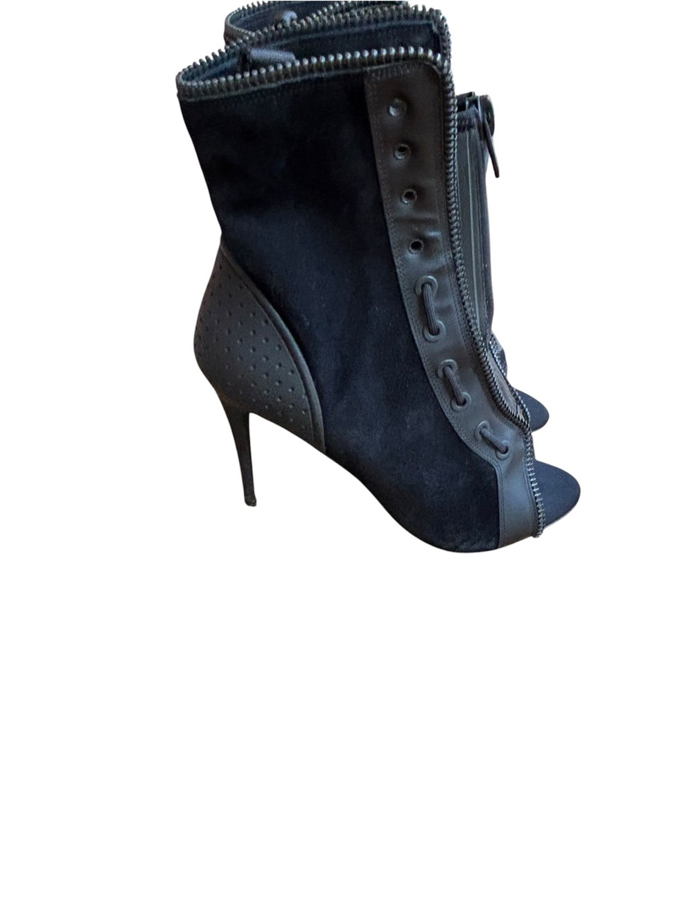 Alexander Wang Black Suede Stiletto Ankle Boots – Size 8.5